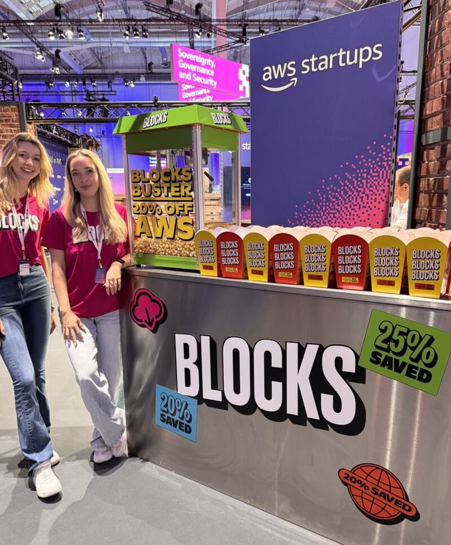 Blocks at the AWS Summit booth